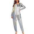 thumbnail image 4 of Abstract Geometric Textile Design Unisex Adult Onesie Pajamas with Pockets for Women Men Hooded Loungewear, 4 of 8