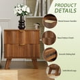 thumbnail image 4 of Wirrytor Modern Flutted NightStand with 2 Drawers, Farmhouse Sofa Table with Storage, Bedside Table for Living Room(Walnut), 4 of 7
