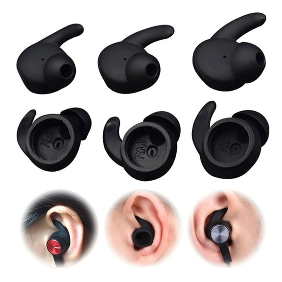 Acoustic Foam Earbuds Cover Replacement Soft Silicone Tips Earpiece Ear Hook Buds Set for XSport Honor Sports Headset 6PCS