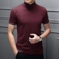 thumbnail image 1 of Camiseta informal de moda para hombre, suéter de manga corta con cuello de tortuga, camiseta interior ajustada, 1 of 3