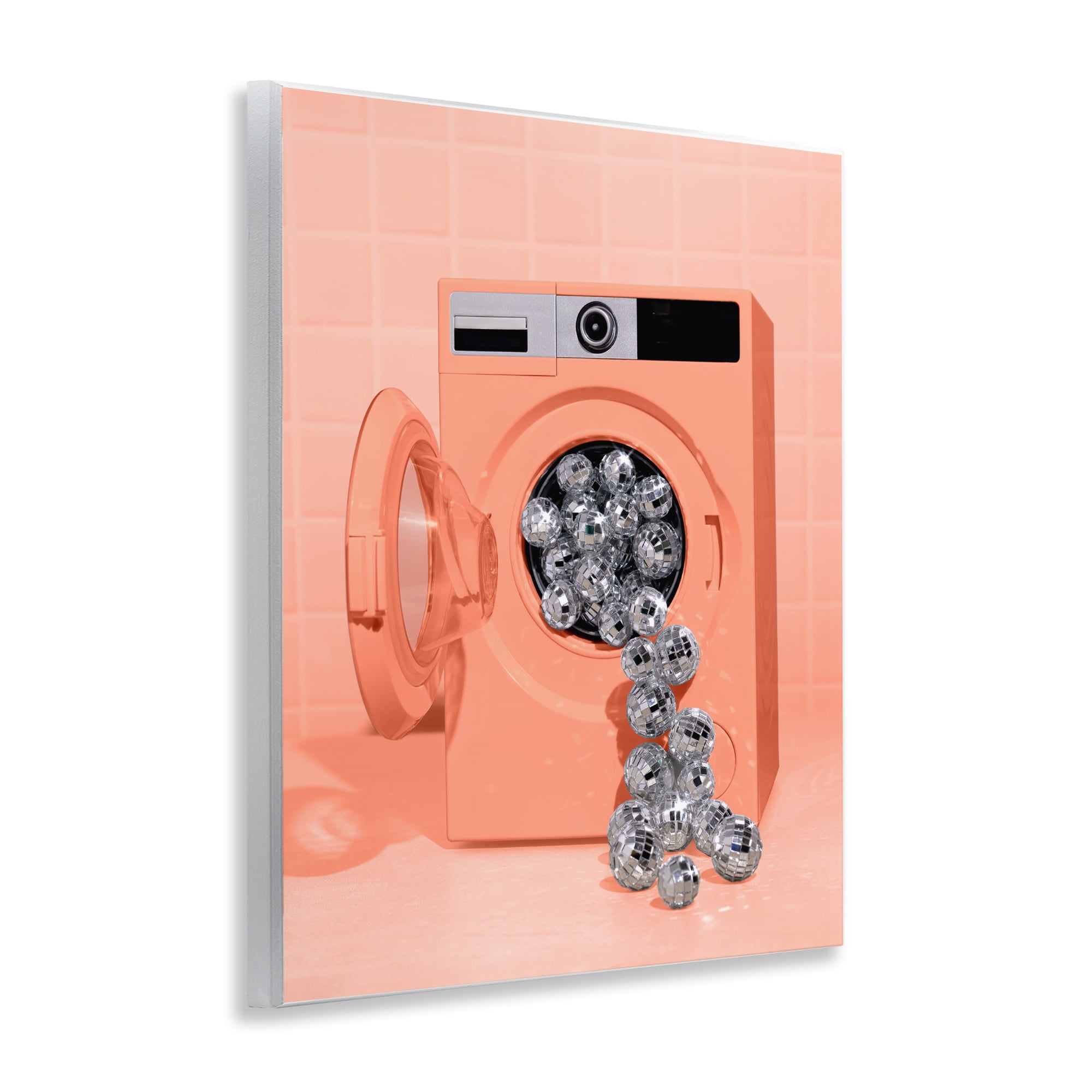 Stupell Industries Disco Laundry Machine over Orange Wall Plaque Art, design by LISH Creative