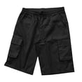 thumbnail image 4 of Cotton Cargo Shorts for Men Elastic Waist Drawstring, Relaxed Fit Side Multi-Pocket Lightweight Breathable Summer Work Shorts for Outdoor Hiking Travel Casual Wear, S-4XL, 4 of 5