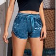 thumbnail image 5 of Summer Saving Clearance AXXD Women Shorts Athletic Workout Sweatshorts Solid Mid Waist Velvet Shorts Pants Sports Casual Beach Shorts Summer Spring's New Arrivals, 5 of 7