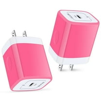 USB C Block Charger,ABCPOW 2PACK/20W PD Type C Chargers for Wall Charger Block Fast Charging Charger Plug Power Adapter USB C Brick Cube,Rose