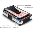 thumbnail image 2 of Minimalist Metal Wallet With Money Clip - Slim Aluminum Credit Card Holder Rfid Blocking Front Pocket Wallets For Men And Women(black), 2 of 5