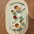 thumbnail image 3 of Best Choice Products 3-Piece Oval Dining Table Set, Modern Small Kitchen Dinette w/ 2 Chairs - Sage Green/Gold, 3 of 7