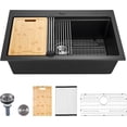 thumbnail image 1 of Kitchen Sink Workstation  Top Mount Granite Sinks  Drop-in Single Bowl Farmhouse Basin with Multiple Accessories  Household Dishwasher Sinks for RV  Prep Kitchen  and Bar (), 1 of 4