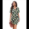 thumbnail image 3 of Vestido de Verano para Mujer, con Escote en V, Corta y Lateral, Color Hoja Negra, Talla L, 3 of 9