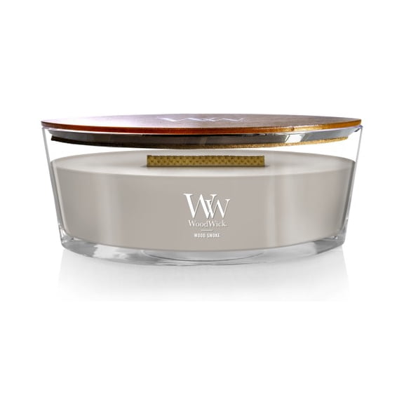 WoodWick Scented Ellipse Candle, Crackles as it Burns, Wood Smoke, 16oz