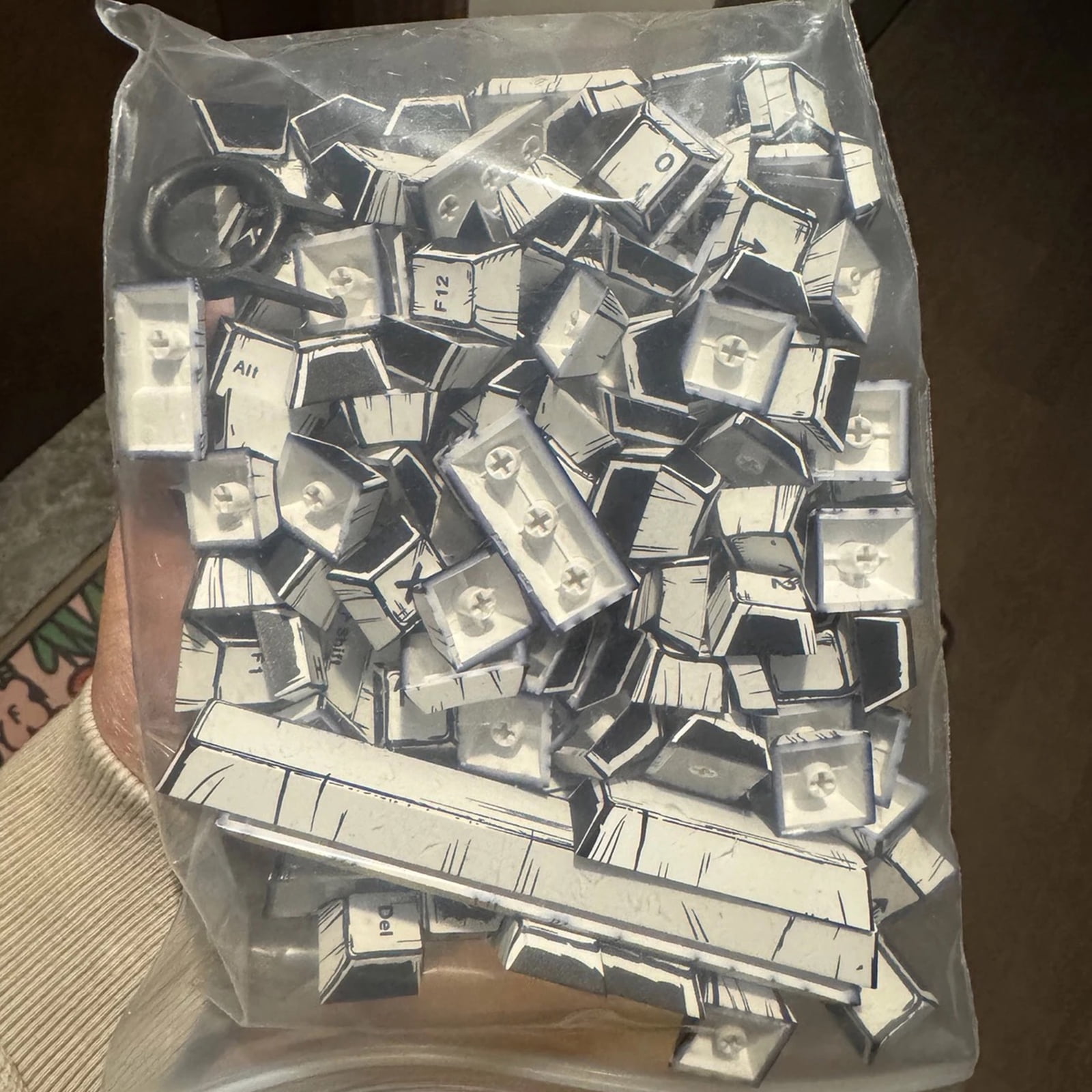 Original Height Black And White Keycaps With Fade Resistant Enhances Mechanical Keyboard Typing
