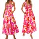 thumbnail image 3 of Vestido Bohemio de Verano para Mujer, Sin Mangas, Fruncido, con Tirantes Finos, Corte en A, Holgado, para Playa, Color Rosa, Talla L, 3 of 7