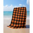 thumbnail image 4 of Farm Buffalo Plaid Beach Towels Oversized Super Absorbent, Orange Black Checkered Lightweight Bath Towel Quick Dry Sets For Bathroom/Pool/Rv Camping/Beach Play/Gym Room/Picnic 35"x70", 4 of 8