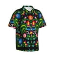 thumbnail image 2 of Fotbe Roosters And Flowers Hawaiian Shirt For Men Unisex Summer Beach Casual Short Sleeve Cotton Linen Button Down Shirts-Small, 2 of 9
