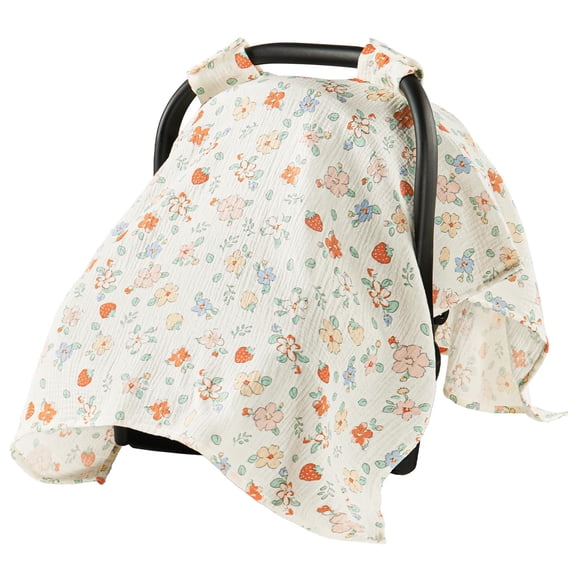 RIONIMA Muslin Cotton Car Seat Cover, Universal Infant Canopy Sun