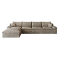 thumbnail image 6 of 135" Corduroy Modular Boneless Couch with Right Chaise, Upholstered Sectional Couches with Removable Cushion, No Assembly Required, Cloud Sofa for Living Room, 6 of 17