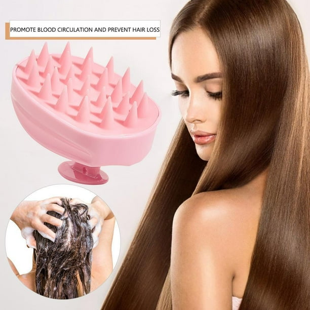 Cepillos Para Cuero Cabelludo Cepillo de masaje para el cuidado del cabello suave con cabezal de silicona para estimular el cuero cabelludo (rosa) Ygjytge Cuidado Belleza