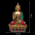 thumbnail image 2 of ARTVARKO Brass Buddha Vitarka Statue Multicolor Sculpture Idol for Home Decor Vastu Feng Shui Religious Gift Good Luck Idol Table Showpiece 7 Inches, 2 of 6