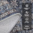 thumbnail image 4 of 10x13 Washable Vintage Area Rug Stain Resistant Non-Slip Large Indoor Carpet Non Shedding Soft Low-Pile Carpet Foldable Distressed Retro Floor Mat for Bedroom Living Room Denim, 4 of 8