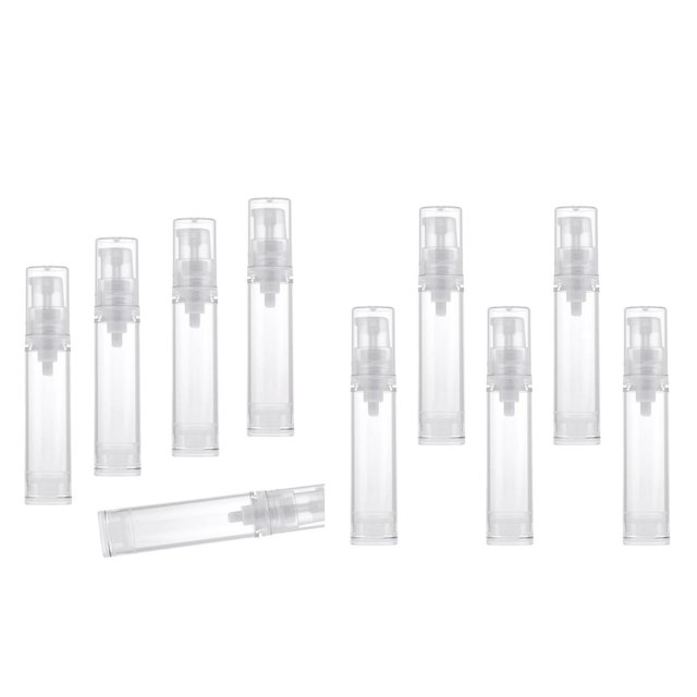 2x 5pcs de Bomba Vacía Airless de Maquilje de Plástico Contenedor Lociones shamjiam Botellas de spray sin aire nuevo caliente
