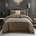 thumbnail image 4 of Nanshing Trinity 7 Piece Geometric Comforter Set, King, Taupe, 4 of 11