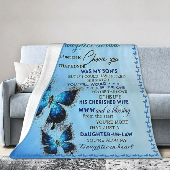 LHSHID Gifts For My Daughter In Law Throw Blanket Soft Fuzzy Fleece Blanket For Couch Bed Living Room Decoration 30x40in