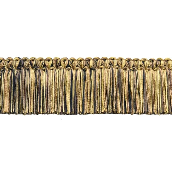 2" (5cm) Beautiful Brush Fringe Trim # 0200IBC,, Black Beige #I12 (Brown Beige, Light Gold, Pure Black) Sold By The Yard (36"/3 ft/0.9m)