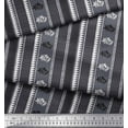 thumbnail image 2 of Soimoi Modal Satin Fabric Geometric & Striped Floral Block Decor Fabric Printed Yard 42 Inch Wide, 2 of 3
