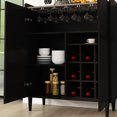 thumbnail image 4 of furlinkhm Wine Bar Cabinet, Industrial Bar Cabinets for Liquor and Glasses, 37" Kitchen Coffee Bar Cabinet Liquor Cabinet Bar for Home with Removable Wine Racks, 2Pcs Black, 4 of 8