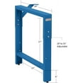 Workbench Table Frame 3 Legs 26" Depth Blue 29" to 35" Height