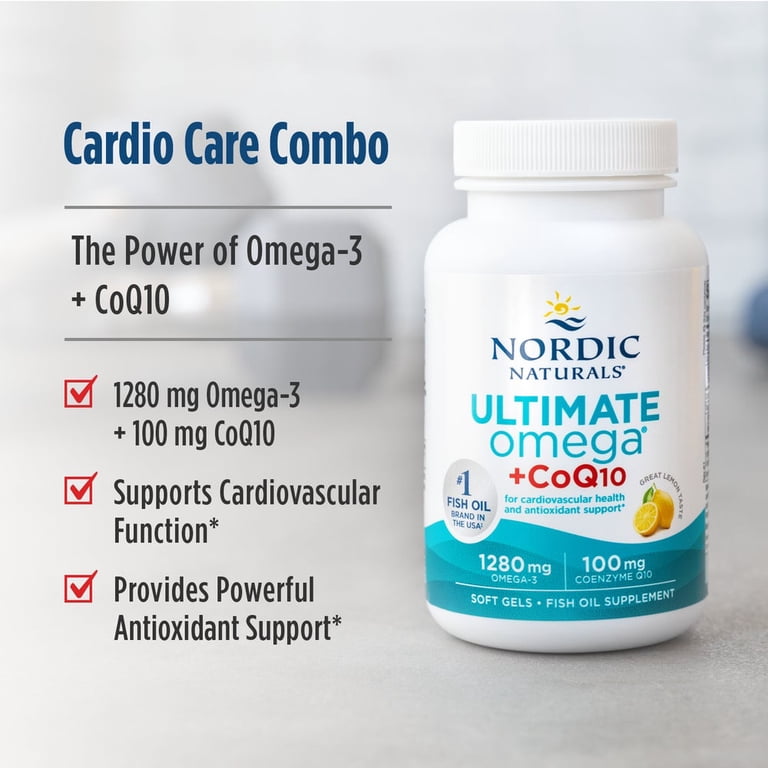 Nordic Naturals Ultimate Omega +CoQ10 Softgels, 1280 Mg, 120 Ct