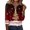 Wine, variant on Womens Christmas V Neck Shirts, Three Quarter Sleeve Button Collar Printed Faux Cotton Spandex Blend Soft Casual Pullover Blouse, Vermilion, XL
