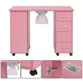 thumbnail image 5 of Ktaxon Manicure Nail Table Station, Salon Spa Nail Desk with Electric Downdraft Vent, Pink, 5 of 7