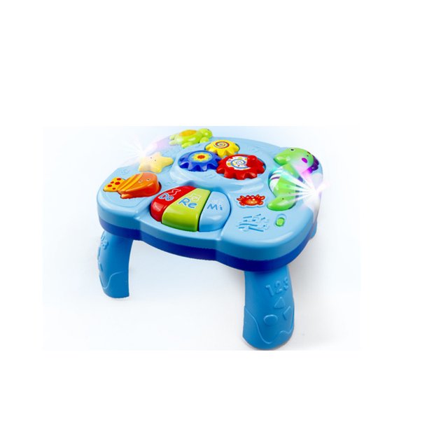 Mesa de aprendizaje musical Juguetes para bebés 2 en 1 Juguetes de educación temprana Mesa de centro de actividades musicales para niños pequeños, niños pequeños, niños y niñas a partir de 18 meses Xemadio LL-0032