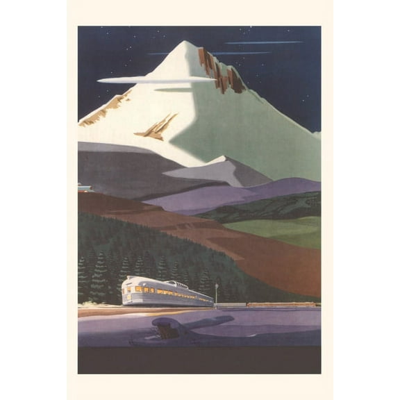 Pocket Sized - Found Image Press Journals: Vintage Journal Streamlined Train and Mountain (Paperback)