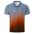 thumbnail image 5 of IhhxPro Men's Short Sleeve Gradient Collared Shirt with Button Detail Fashion Casual Summer Slim Fit Cotton Office Golf S-4XL, 5 of 6