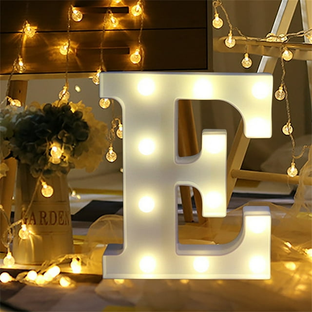 LSLJS Alphabet Télécommandé avec Lumières LED, Lettres en Plastique Blanc, Accessoires de Cuisine Maison