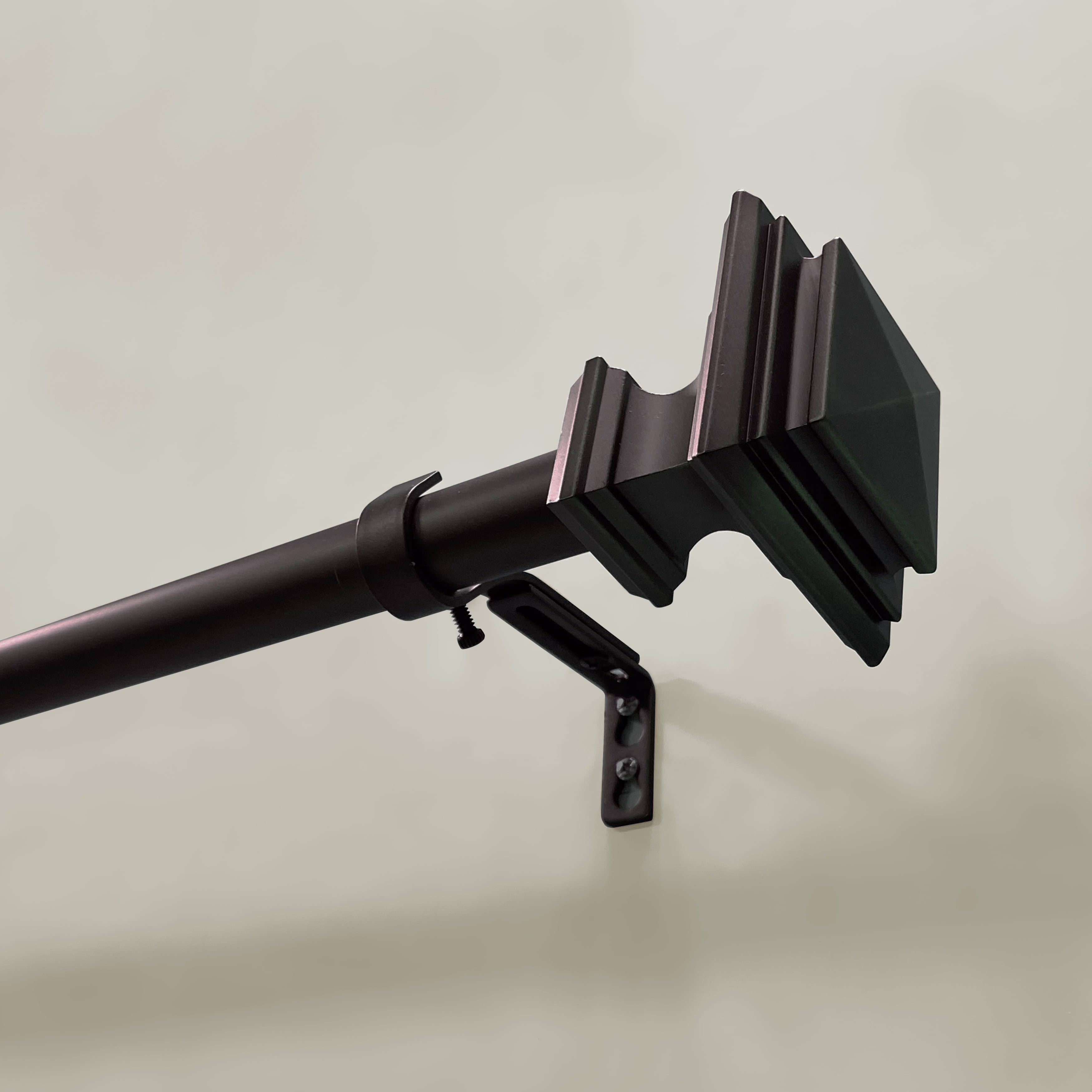Better Homes & Gardens 1" Oil-Rubbed Bronze Square Adjustable Single Curtain Rod Set, 42"-120"