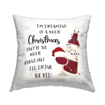 Stupell Industries Drink The Red Christmas Decorative Printed Throw Pillow, 18 x 18