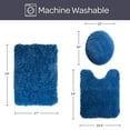 thumbnail image 3 of Somerset Home 3 Piece Super Plush Non-Slip Bath Rug Set - Navy, 3 of 7