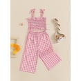 thumbnail image 5 of BemeyourBBs Baby Girl 2Pcs Summer Outfits Plaid Print Cami Tops + Pants Set, 5 of 9