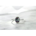 thumbnail image 6 of Gem Stone King 10K White Gold Green Mystic Topaz and White Diamond Halo Engagement Ring for Women (1.30 Cttw, Gemstone Birthstone, Oval 8X6MM) | Size 6, 6 of 6