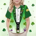 thumbnail image 5 of LEKWK Boys St. Patrick's Day Shirt Faux Suit Vest Graphic Short Sleeve Button Down Top Irish Festival Performance Wear, 5 of 9