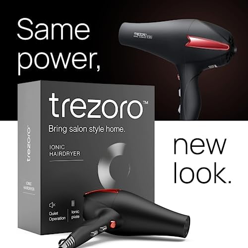 Trezoro Professional 2200w Ionic Salon Hair Dryer Professional Blow Dryer Lightweight Travel Hairdryer For Normal Curly Hair Includes Volume Sty