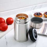 Mainstays Food Jar Insulated Food Storage Container, Stainless Steel, 27oz, Perfect for School Lunches and Activities to Keep Meals Hot or Cold