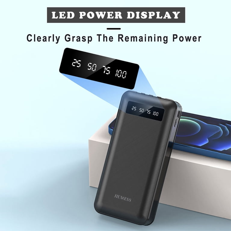 JIUMESS Power Bank 20000mAh Portable Charger with Built-in Cables