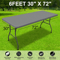 thumbnail image 5 of Rectangle Tablecloth, Elastic Fitted Flannel Backed Vinyl Tablecloths for 4ft Folding Tables, Waterproof Wipeable Table Covers for Indoor, Outdoor, Picnic and Camping (Beige, 30"x48"), 5 of 7
