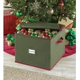 thumbnail image 2 of Whitmor Large Polyester Christmas Ornament Box 75 Sections, Green W/Red Trim - Adult Use, 2 of 7