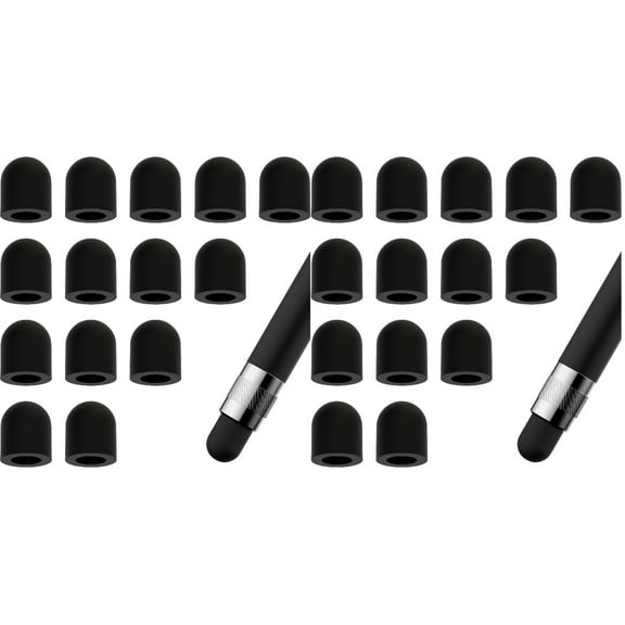 30 Pcs Universal Stylus Touch Screen Pen Cover Silicone Nibs Caps Tips Replacement Rubber