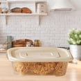 thumbnail image 3 of Fesfesfes Square Organizer with Lids Clear Plastic Food Storage Containers Airtight Organizer Bin for Food Prep Freezer Kitchen Restaurant Supplies White, 3 of 4