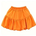 thumbnail image 6 of Yeaiivve Girls 4 Piece Outfits Back to School Performance & Class Photo Sets for Girls Round Neck Short Sleeve Top Bubble Skirt Shawl and Socks Orange 11-12 Years, 6 of 7